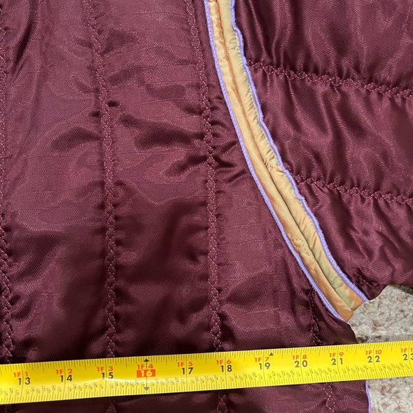 VNTG Reversible Quilted‎ yellow Burgundy Unisex  USA Lightweight Jacket Coat M - Picture 10 of 16